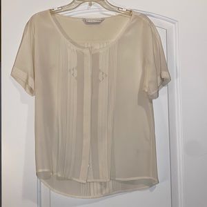 Cream button down Trina Turk blouse